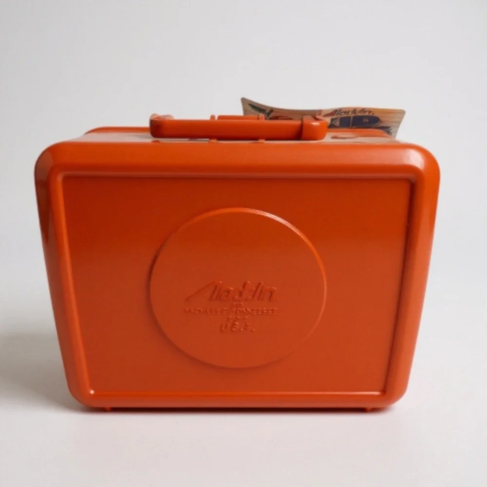 Vintage Aladdin Kid Kits Sesame Street Lunch Box Thermos Back to School‎ Orange